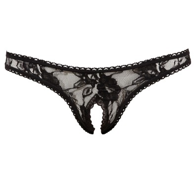 Crotchless String black S